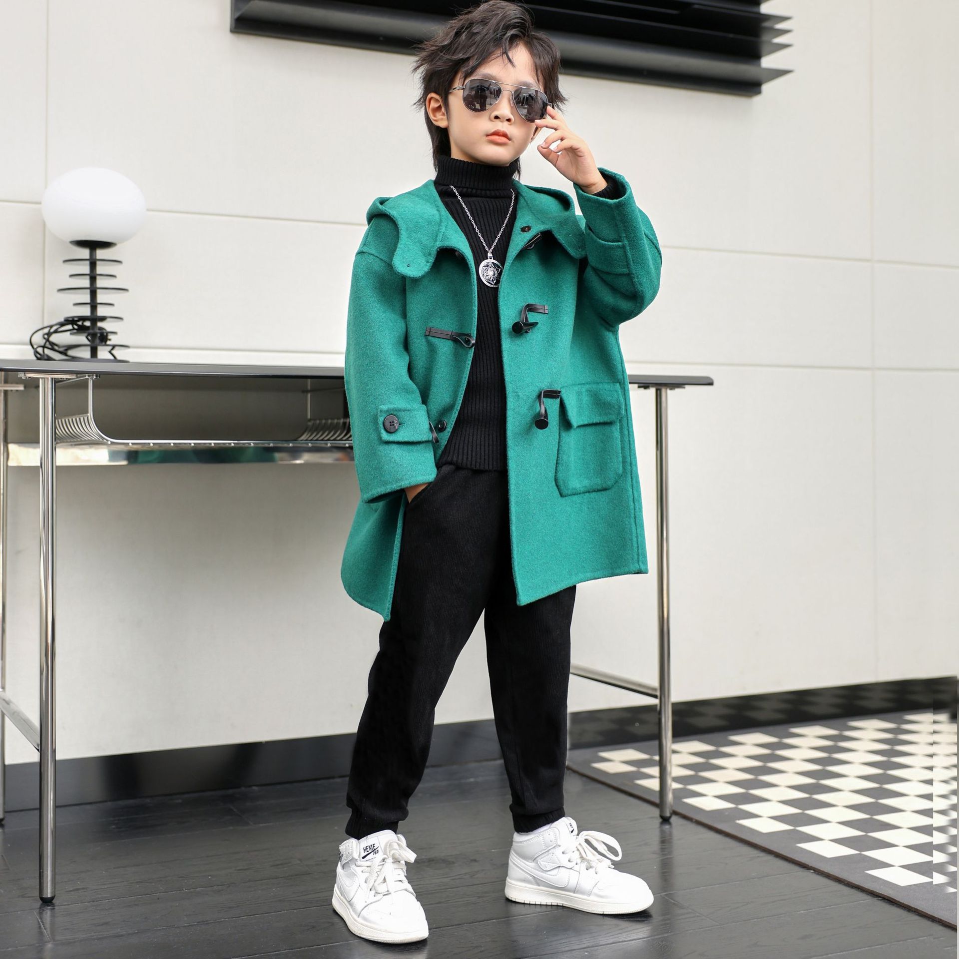Children Winter Red Green Wool - đánh giá và giá Photography Jacket