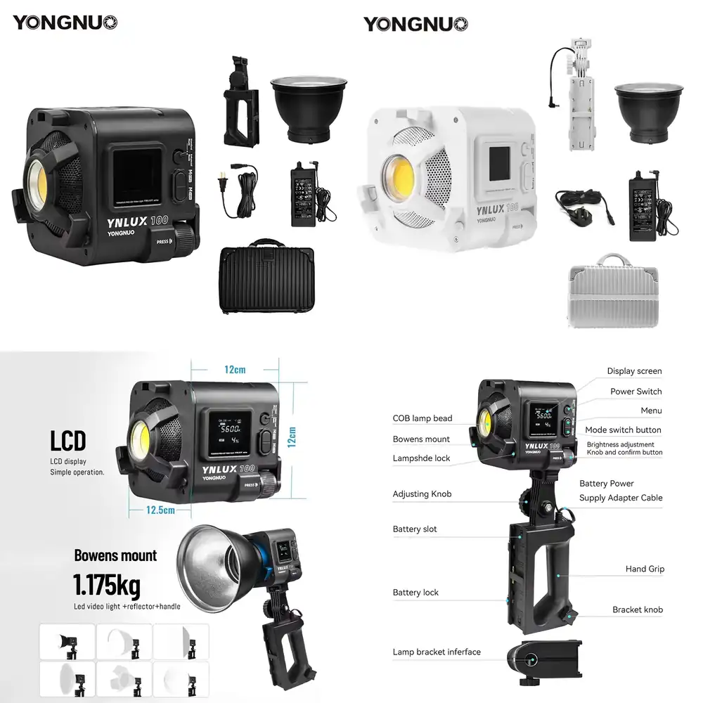 YONGNUO YNLUX100 100W 3200K-56 - đánh giá và giá Photography Videos