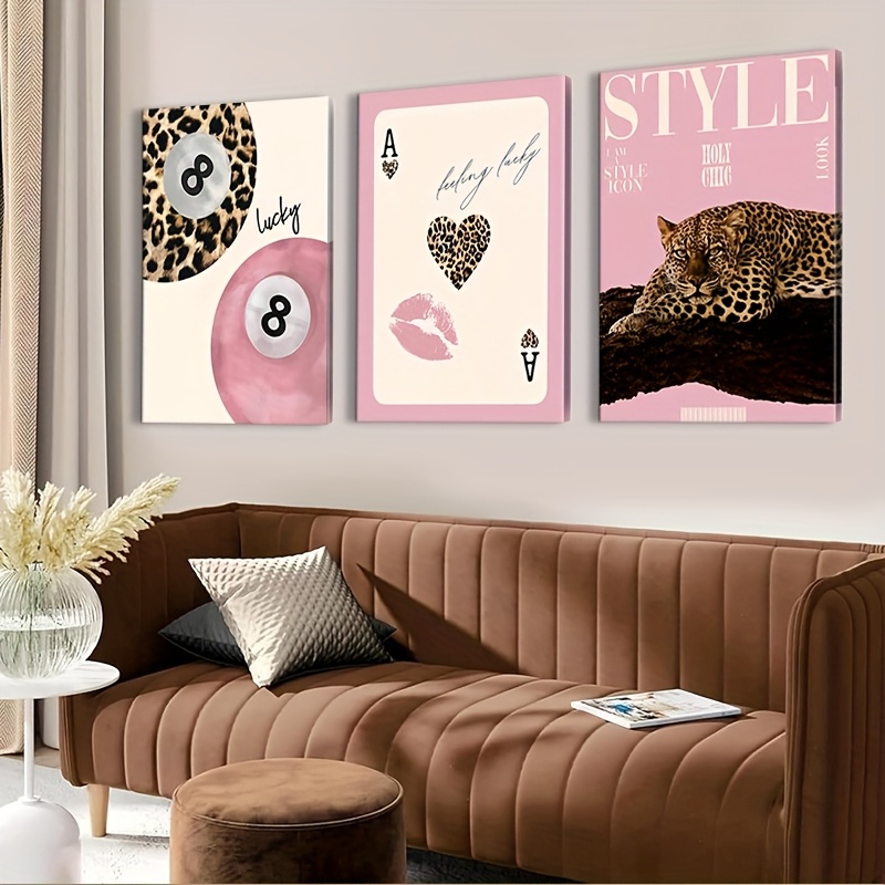 3pcs Leopard Cheetah Canvas Wa - đánh giá và giá Photography Pose