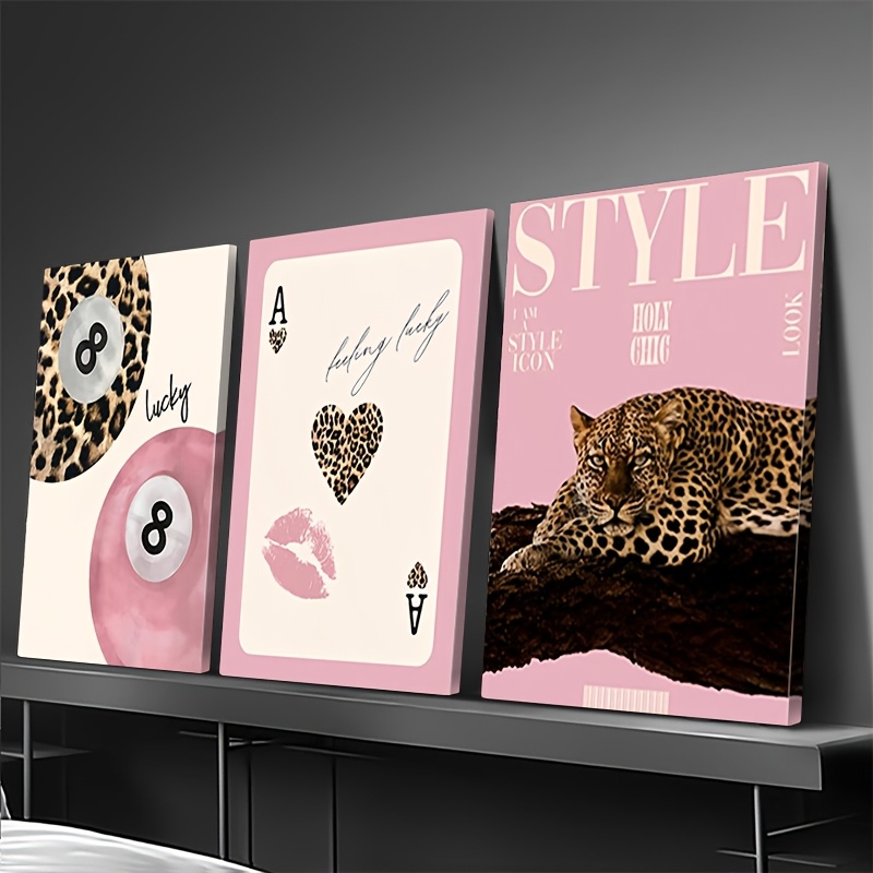 3pcs Leopard Cheetah Canvas Wa - đánh giá và giá Photography Pose