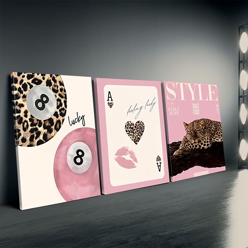 3pcs Leopard Cheetah Canvas Wa - đánh giá và giá Photography Pose