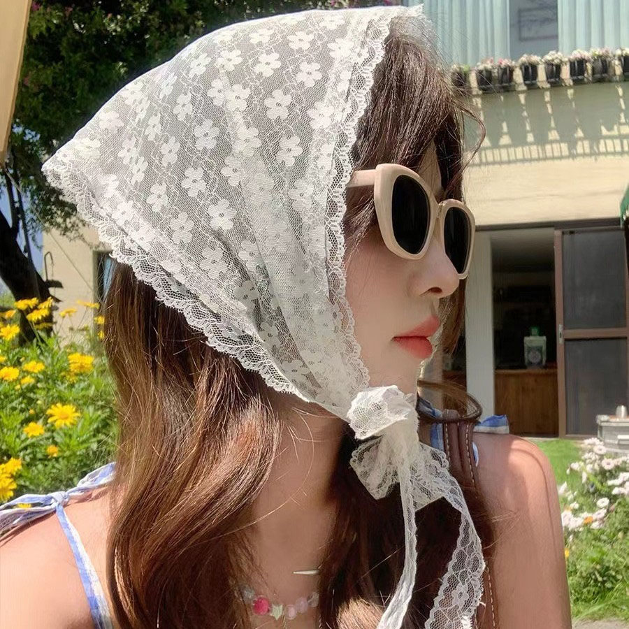 1PC triangle Lace scarf white  - đánh giá và giá Photography Triangle